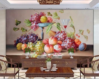 beibehang Водонепроницаемый фон для телевизора 3D Наклейка на стену Обои для гостиной Фотообои со свежими фруктами Декор спальни 3D обои