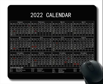 Календарь на 2022 год с праздниками Коврик для мыши с противоскользящей резиновой основой Коврики для мыши для офиса Домашний ноутбук