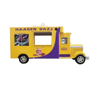 Одобренный заводом Уличный передвижной автомобиль быстрого питания с прицепом для перевозки мороженого на продажу