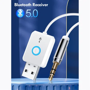RT08 Bluetooth Aux Адаптер Dongle USB К Разъему 3,5 мм Car Audio Aux Bluetooth 5,0 Комплект Громкой Связи Для Автомобильного Приемника BT