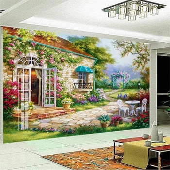 wellyu papel de parede Обои на заказ 3d фрески обои красивый сад вилла идиллический пейзаж гостиная спальня 3D обои