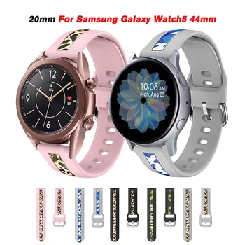 20 мм Силиконовые Ремешки Для Samsung Galaxy Watch 3/4/5 44 мм/Pro 45 мм/41 мм/ Браслет Аксессуары Для Браслетов Correa Носимый Ремешок
