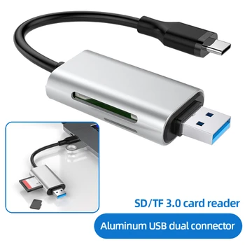 Кард-ридер 2 в 1 USB3.0 и Type-C для SD TF Thunderbolt 3 для ПК Аксессуары для ноутбуков Smart Memory Cardreader Адаптер SD-карты