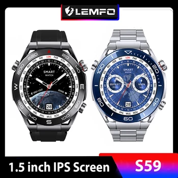 LEMFO Смарт-часы Мужчины Женщины Bluetooth Вызов Smartwatch 2023 Голосовое Управление Несколько спортивных режимов 1,5-дюймовый Экран BT5.0 Частота сердечных сокращений