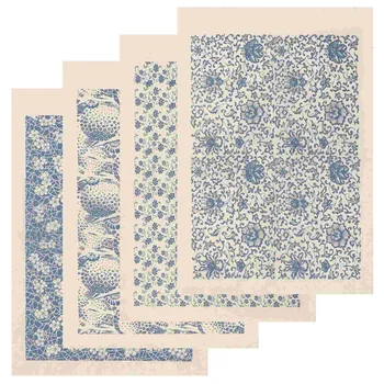 4 листа глиняной подглазурной бумаги для наклеек, китайская бумага для раскрашивания керамики