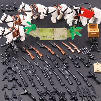 Военная серия Второй мировой войны мини военное вооружение Мешок с Песком Боевой Конь DIY Модель Строительные Блоки Игрушки Подарки