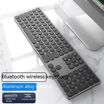 Беспроводная клавиатура Bluetooth с 109 клавишами из алюминиевого сплава, ультратонкая, Немой Домашний офис, двухрежимные настольные клавиатуры для портативных ПК
