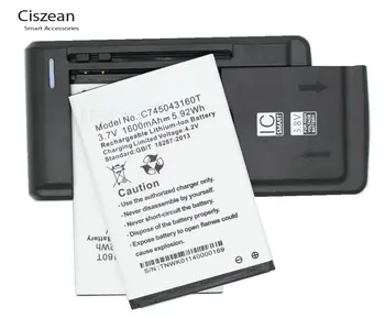 Ciszean 2x3,7 В 1600 мАч Сменный Аккумулятор C745043160T + Универсальное Зарядное Устройство Для BLU Studio A270 A270A Advance 4.0 батареи
