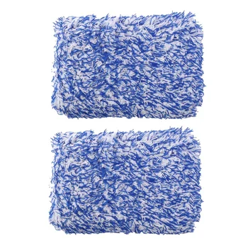 2X Салфетка для мытья автомобиля высокой плотности, супер Мягкая салфетка для мытья автомобиля, полотенце для мытья автомобиля из микрофибры, губчатый блок синего цвета