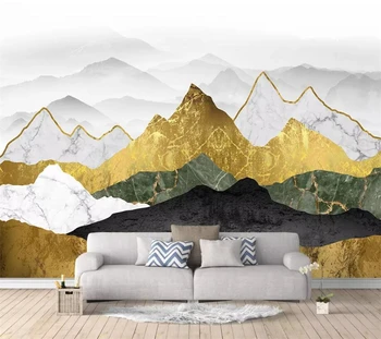 Пользовательские обои beibehang 3d фотообои новая китайская фоновая стена абстрактный пейзаж золотыми чернилами художественные 3D обои фрески