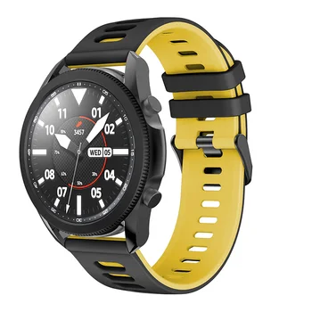 Спортивный двухцветный силиконовый ремешок для Samsung Galaxy Watch 3 Garmin Forerunner245/645 20мм 22мм ремешок для часов браслет