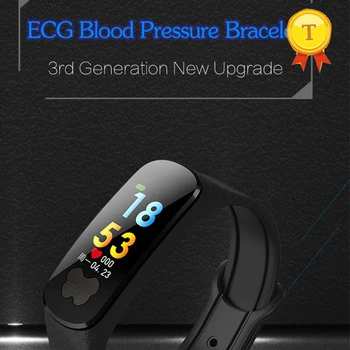 новое обновление ЭКГ ppg браслет для измерения артериального давления smartband поддержка gps спортивный трек зеленая подсветка напоминание о звонке с частотой сердечных сокращений для iphone x