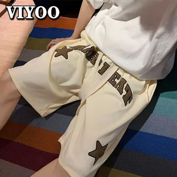 Летние мужские шорты Y2k с буквенным принтом в виде звезды, повседневные Свободные спортивные штаны для фитнеса, баскетбола, короткие штаны, уличная одежда 5XL для мужчин