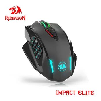 REDRAGON Impact Elite M913 RGB USB 2.4G Беспроводная игровая мышь 16000 точек на дюйм, 16 кнопок, программируемая эргономичная для геймерских мышей ПК