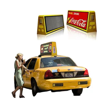 Полноцветная наружная реклама p4 с изогнутым окном, верхнее светодиодное окно автомобиля такси