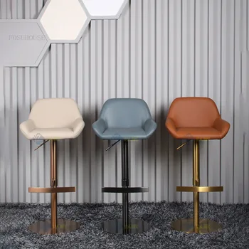 Металлические барные стулья Scandinavia Спинка барной мебели поднимается и поворачивается Легкий Роскошный барный стул для столовой Коммерческая барная мебель
