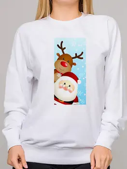 Санта Клаус, Рождественский Снеговик, женские толстовки с принтом, пуловер с длинными рукавами, флисовые кофты, негабаритные свободные зимние топы для девочек