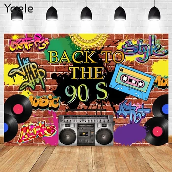 Фотосессия на фоне вечеринки Yeele Back To 90 's, кирпичная стена, дикая диско-музыка, фоны для портретной фотосъемки, фотофон для фотостудии