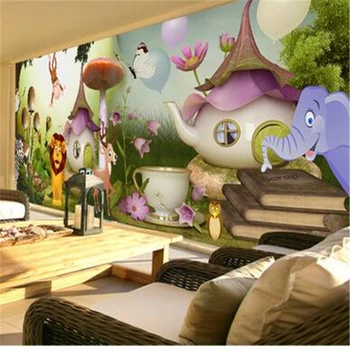 beibehang Пользовательские фотообои 3D стерео фрески гостиная мультфильм детская комната весь дом фон 3d настенные росписи