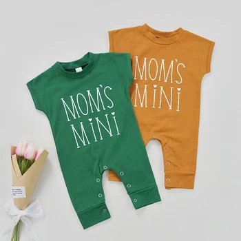 FOCUSNORM 0-12 м, одежда для новорожденных мальчиков и девочек, 2 цвета, Комбинезоны с буквенным принтом, комбинезоны с короткими рукавами