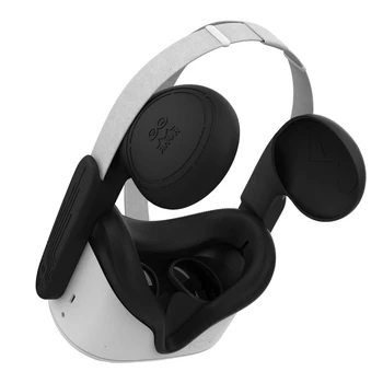 1 Комплект силиконовых накладок для лица и ушей виртуальной реальности для гарнитуры Oculus Quest 2, сменная подушка для лица, расширяющая крышку гарнитуры