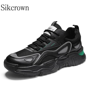 Черная спортивная модная обувь, мужские кроссовки на платформе, летние дышащие кроссовки, Удобная Классическая повседневная обувь Tenis Masculino