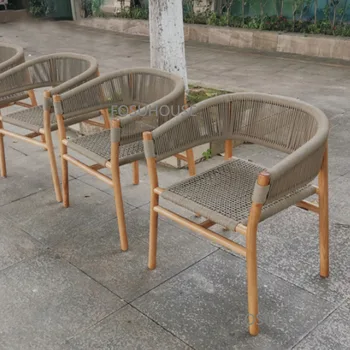 Современные уличные стулья для двора Садовая уличная мебель Ротанговый стул Дизайнерское водонепроницаемое кресло со спинкой и солнцезащитным кремом CN