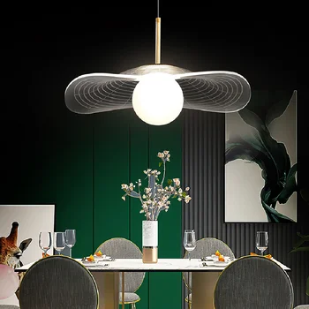 Минималистичный акриловый Современный светодиодный Подвесной светильник для кухни, столовой, бара, кабинета, Подвесной светильник