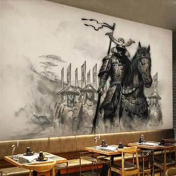 wellyu Новая китайская ретро лошадь укие horse samurai ресторан оснастка стены пользовательские большие настенные обои papel de parede3d